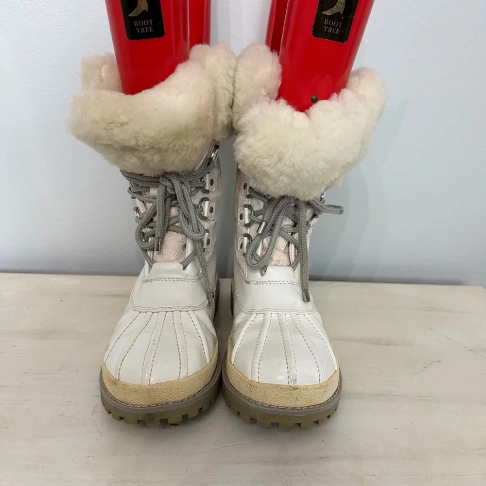Coach Leanora White Winter Boots